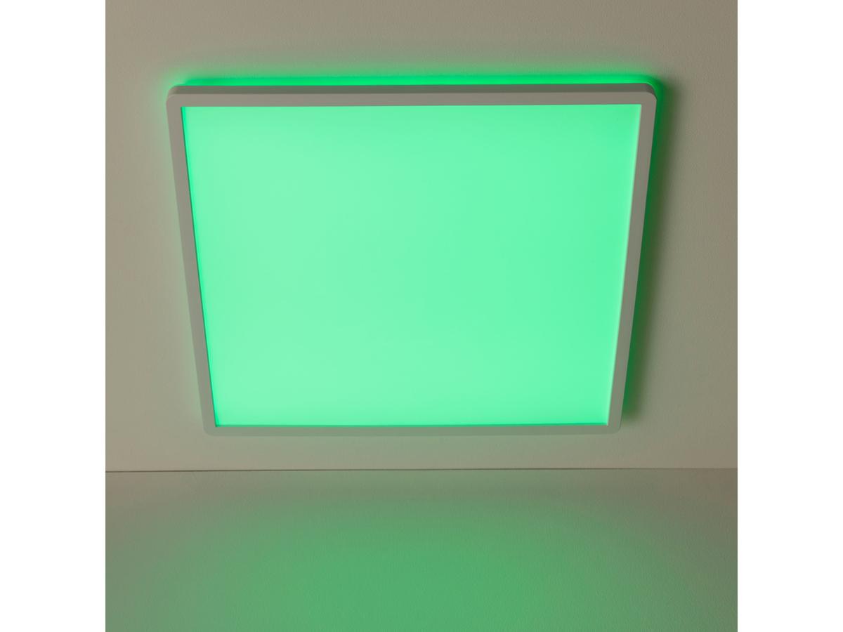 Plafonnier LED Brilliant Tanida - Couleurs RGBW - Modèle carré - 23 W, 3 000 lm, 4 000 K