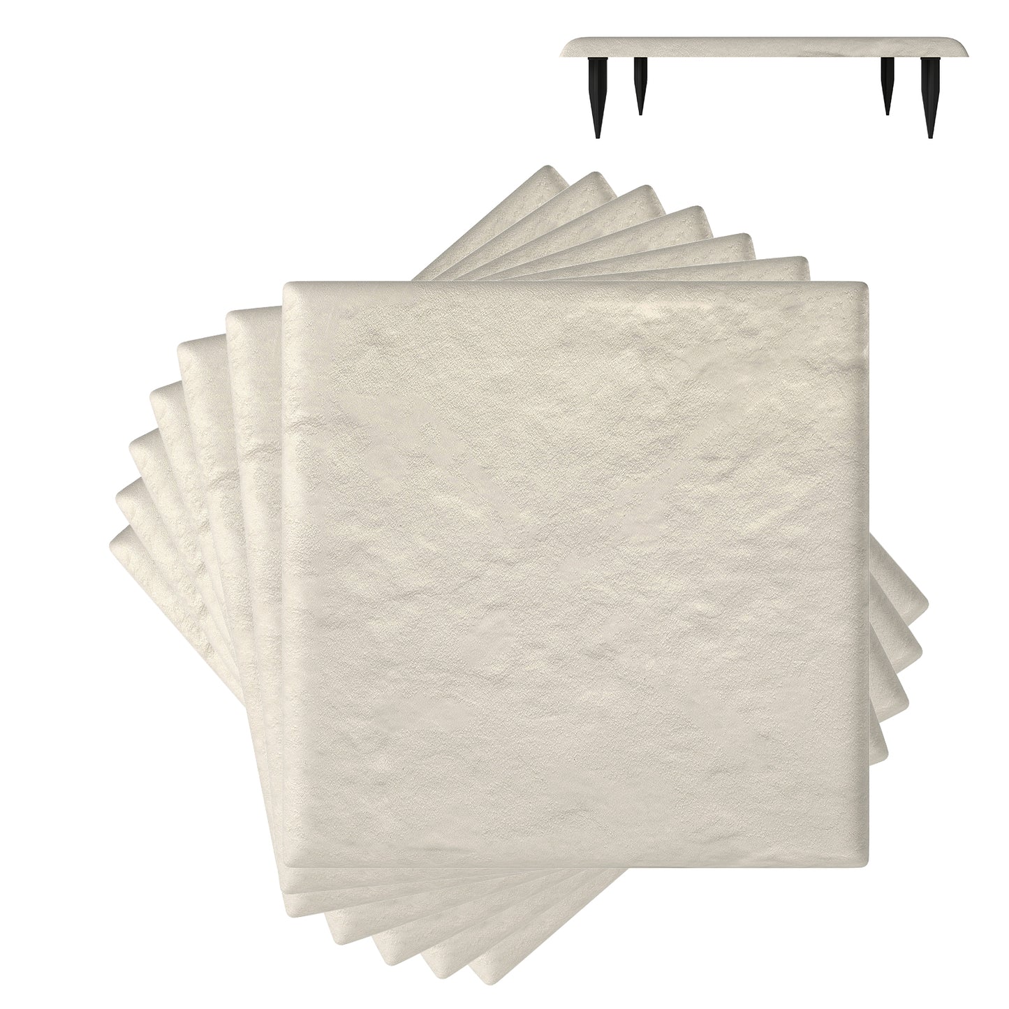 Coast Set Of 8 Garden Tiles - Résistant aux intempéries - Plastique - 39.5 x 39.5 cm - Beige