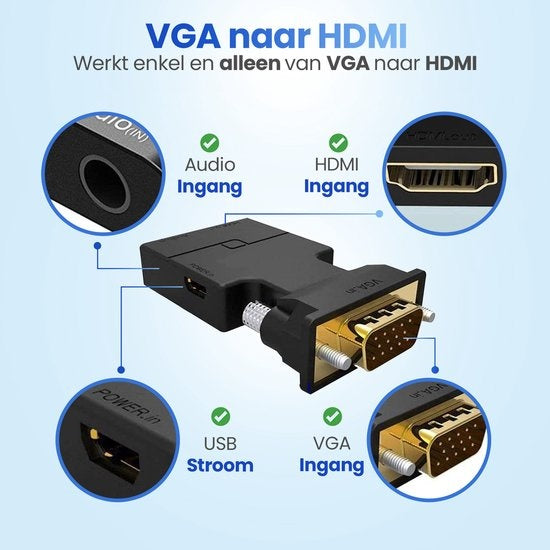 Adaptateur VGA, vers HDMI Garpex®, 1080p Full HD, Convertisseur universel