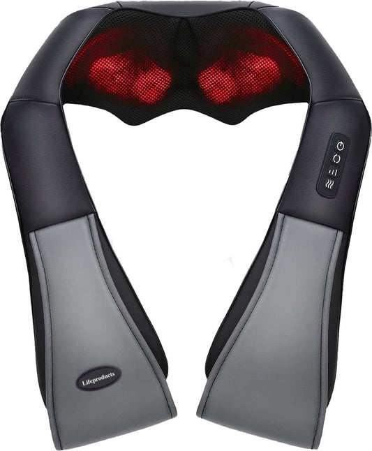 Masseur - Lifeproducts - Coussin de massage Shiatsu - Masseur de cou et dos avec fonction chaleur
