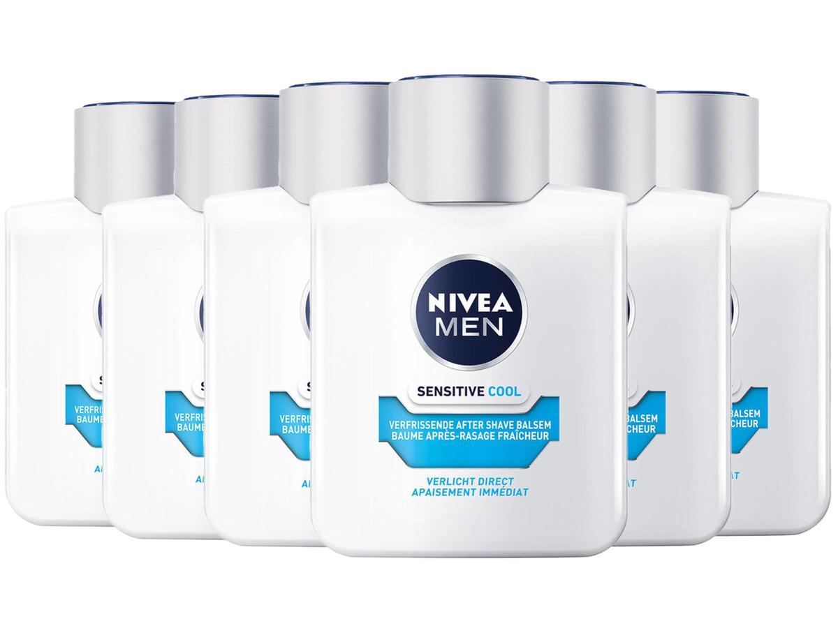 Baume après-rasage Nivea Men Sensitive Cool - Nourrissant et apaisant - 6 x 100 ml