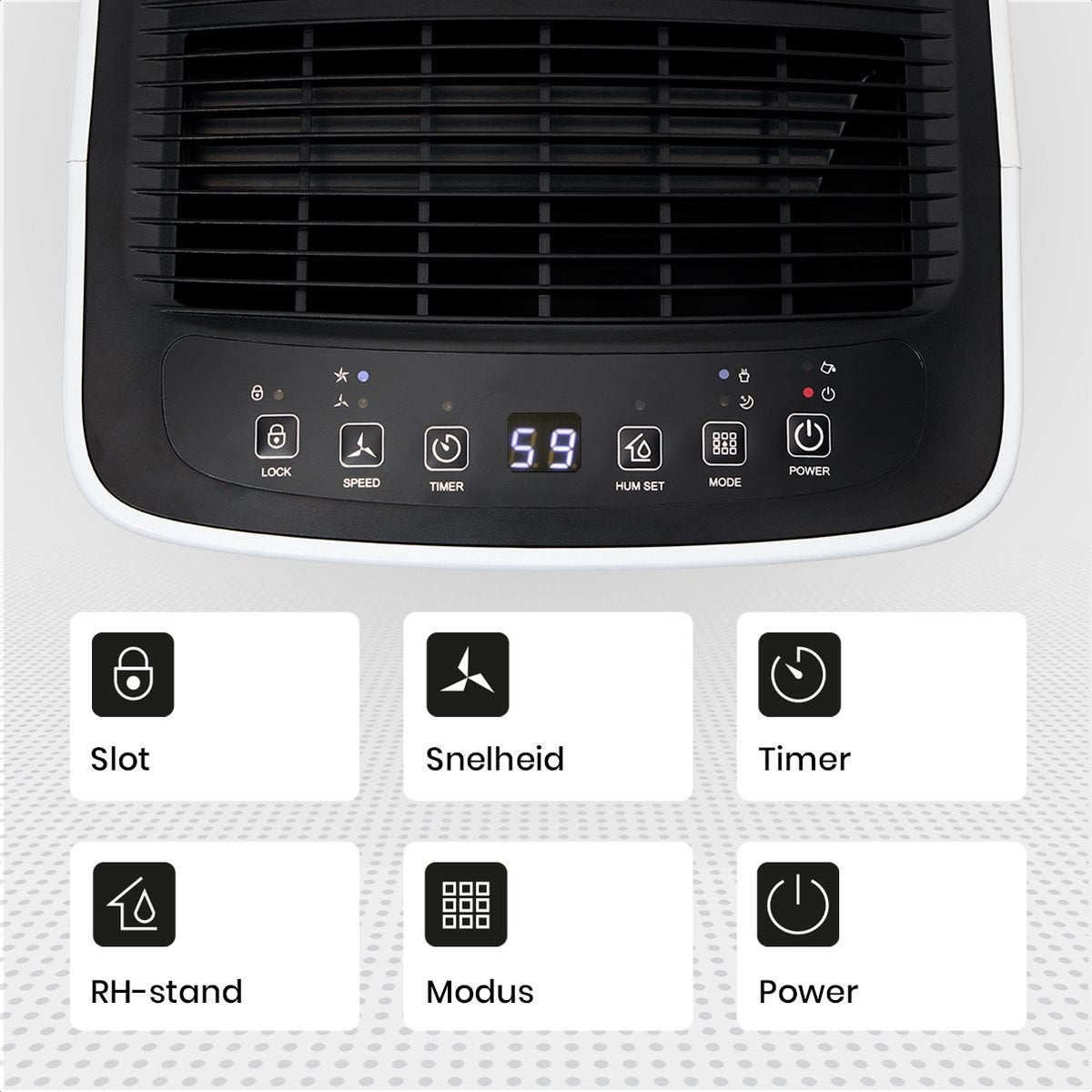 Déshumidificateur Auronic - 12 litres par jour - Fonction Lavage-Séchage - 185 W - 30,5 x 26,5 x 52 cm - Blanc