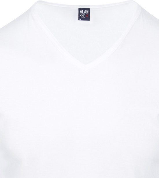 Alan Red - Lot de 3 t-shirts Vermont à col en V, blancs - Homme - Taille XL - Coupe classique