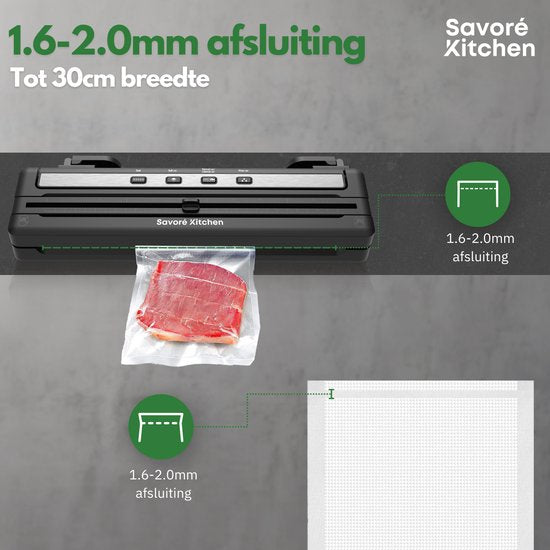 Savoré Kitchen ProSeal Vacuum Sealer with Slicer and Roller Holder - Machines sous vide - Foodsaver - Seal Device - Vacuum Sealer - Vacuum Machine