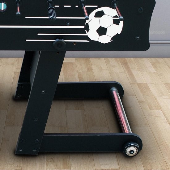 Cougar Scorpion Kick Football Table pliable en noir - Baby-foot avec 2 balles et compteur de score - Baby-foot d'intérieur 126x61x80cm