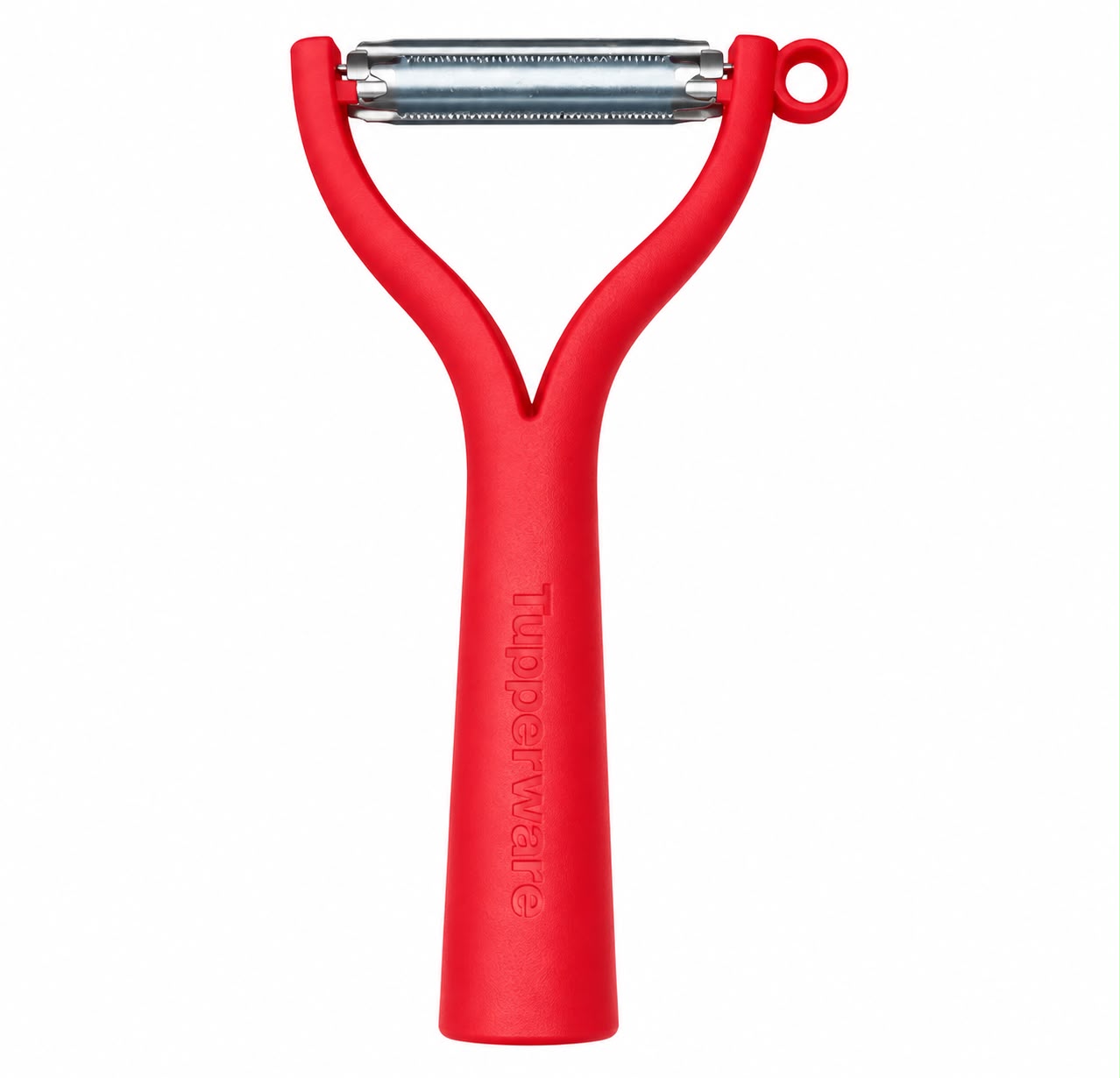 Éplucheur 2-en-1 Tupperware - Rouge - Lame pivotante - Évide-pommes de terre