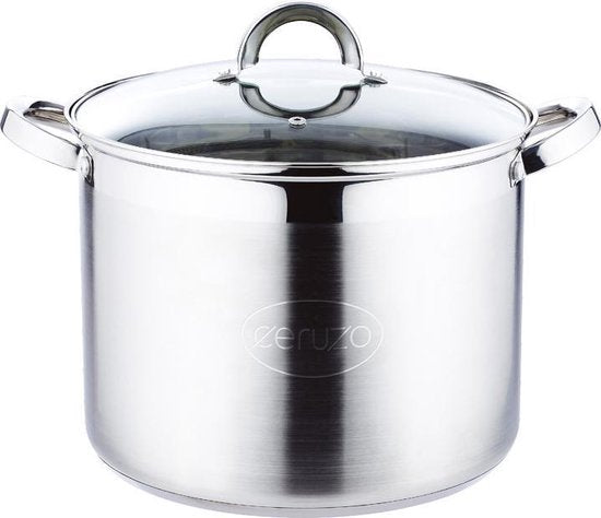 Ceruzo - Acier inoxydable - Grande Marmite - 20 Litres- Diamètre 32 cm- H 25cm - Induction - Faitout
