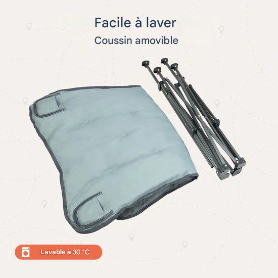 TRVLMORE Chaise de camping - Pliable - Sac de transport inclus - Chaise de camping - Chaise papillon - Capacité de charge 136 kg - Gris