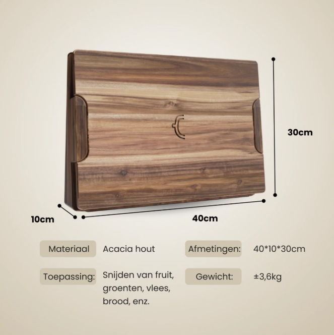CookingTotem DuoBlock : bloc à couteaux et planche à découper 2-en-1 - Design compact - Couteaux exclusifs