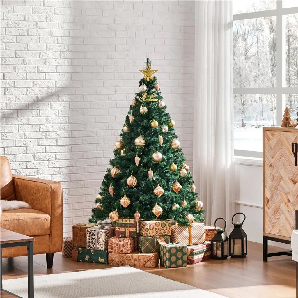 Yaheetech Arbre de Noël Artificiel - 154 cm Vert - 398 Branches - Réaliste - Support pliant - Compact - Vert