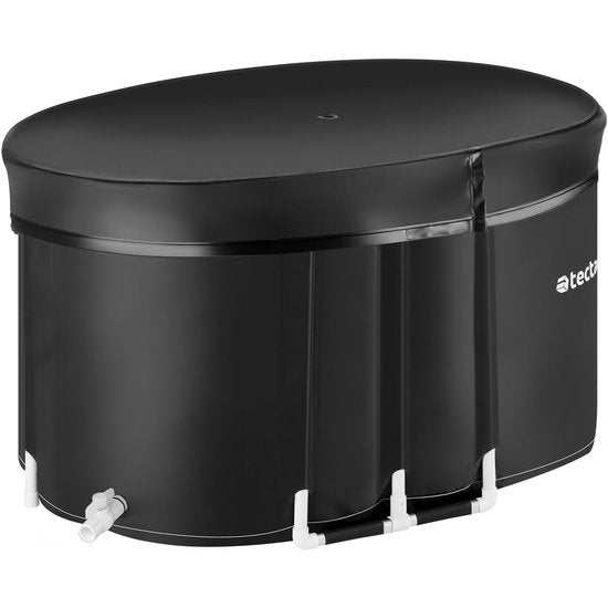 tectake® Baignoire de glace Espoo - Ice Bath - Baignoire avec siège - 105 x 70 x 66 cm - 375 litres - Baignoire de bain glacé pliable avec armature en aluminium et housse de protection - Triple isolation - Sac de transport et coussin d'eau inclus
