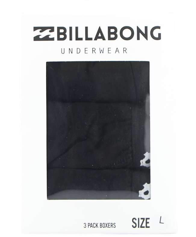 Billabong 3x Boxer pour homme - taille L - noir - 95% coton, 5% élasthanne