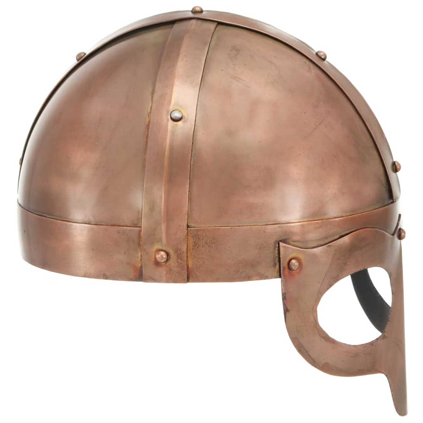 VidaXL Réplique de casque de viking - LARP - Acier de calibre 18 - 23 x 21 x 25 cm - couleur cuivre
