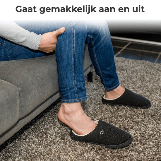 Chaussons Hommes - Chaussons - Taille 42/43 - Noir - Antidérapant - Comfeet