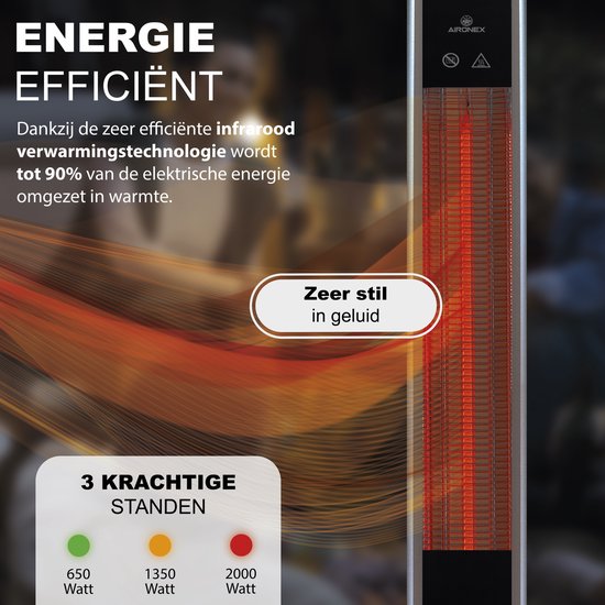 Aironex Infrared Heater Standing - Luxury Terrace Heater - Energy-Saving - Infrared Heating - Infrared Heater Free-Standing - Infrared Jet Heater -Infrared Heater -3 Stands - Terrace Heater -Infrared Heating -Terrace Heaters
