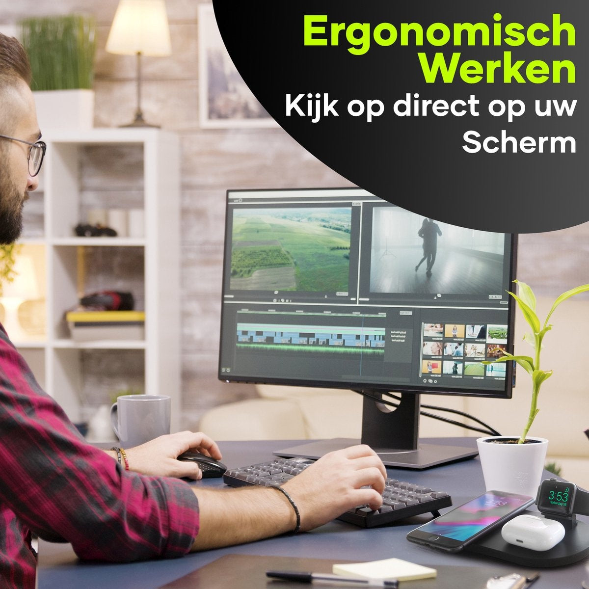 MW® DO01 - Chargeur sans fil 3-en-1 iPhone - Chargeur sans fil - Station de charge Apple et Android