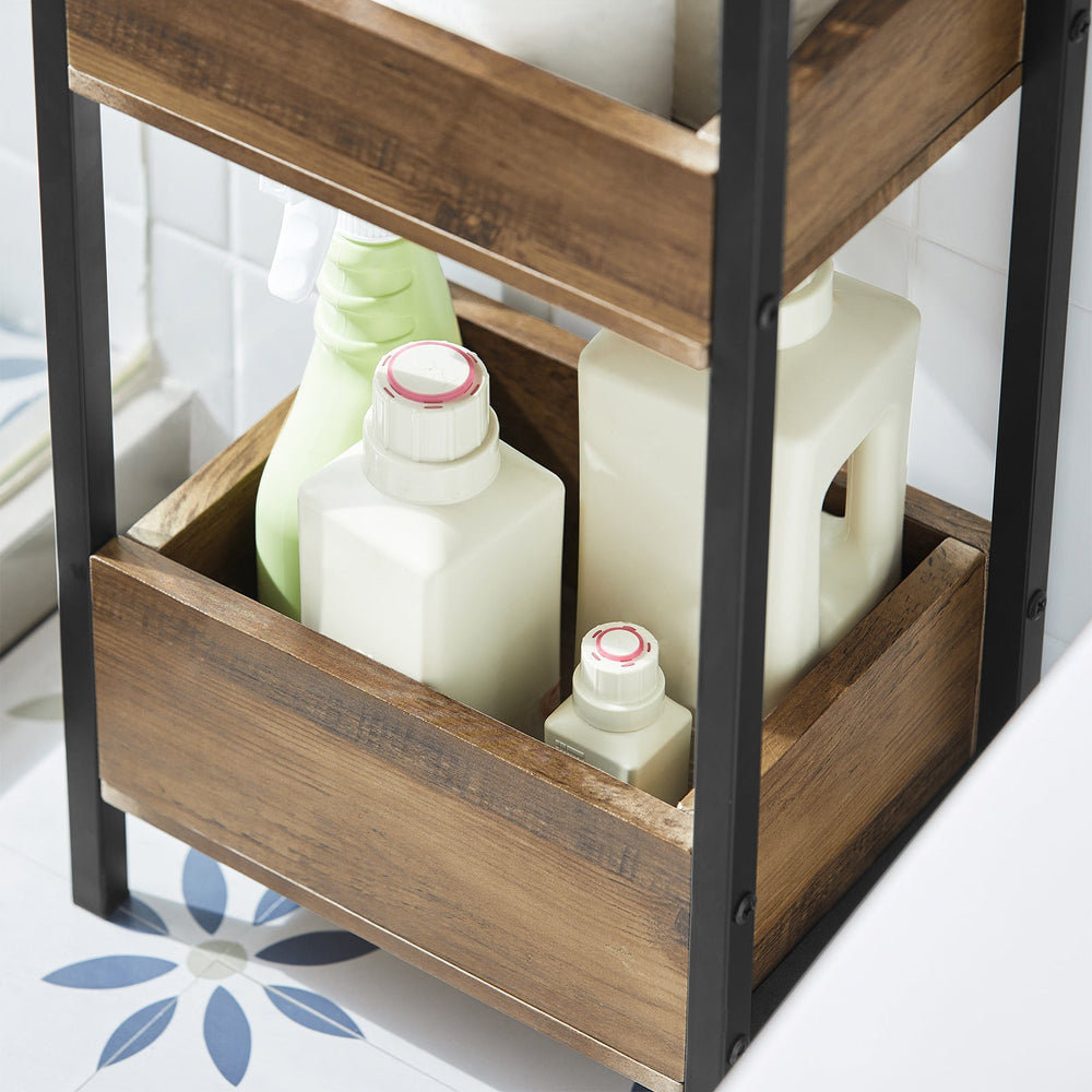 SoBuy FRG226-F Armoire Vintage - 28x74x20cm - 3 compartiments de rangement