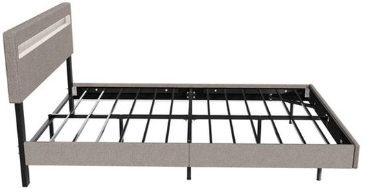 Lit suspendu Lisbon - 140x200cm - Cuir synthétique - Incl. LED - Beige