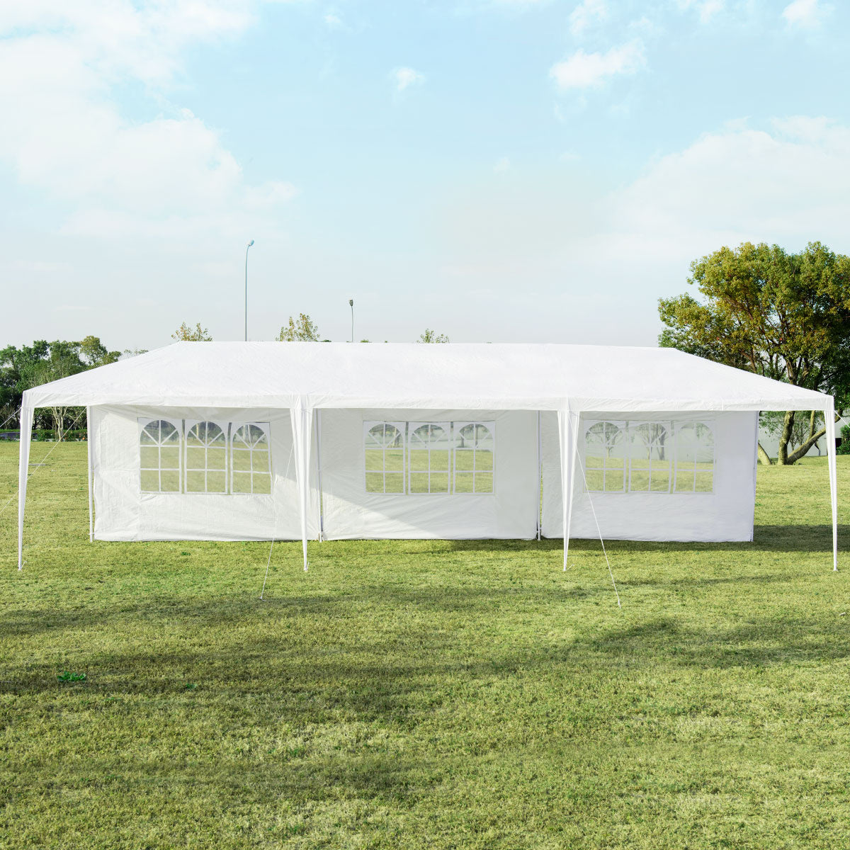 Coast 3 x 9 M Pavillon Tente de jardin Tente de jardin avec 5 parois latérales amovibles blanc