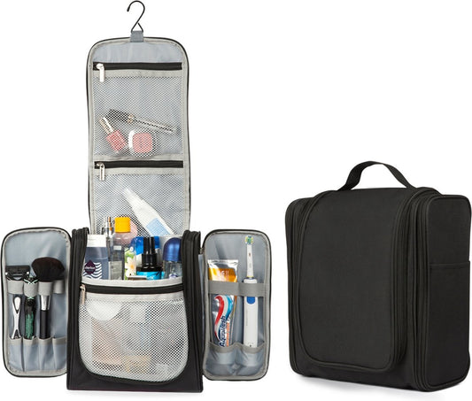 Trousse de toilette XL TRVLMORE - Suspension avec crochet - Noir