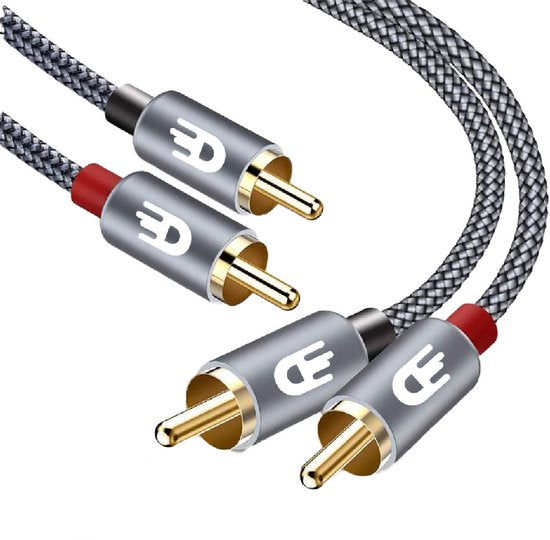 Drivv. Premium Tulip Stereo Audio Cable - 2RCA to 2RCA - Tulip Cable - 1 mètre