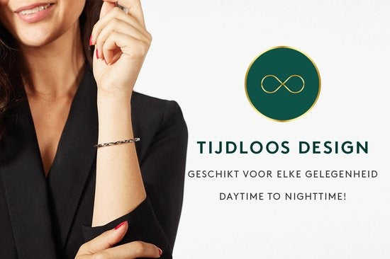 Laura Ferini Dames Armband Donella Zilver - Zilverkleurige Bangle - 18K Witgoud Verguld - Sieraad - Accessoires - Sieraden - Dames Armbandje