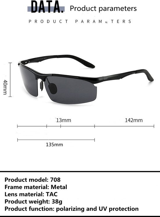 Garpex® Lunettes de cyclisme - Lunettes de sport - Lunettes de soleil polaroïd - Vélo de course - Vélo de montagne - Moto - Noir