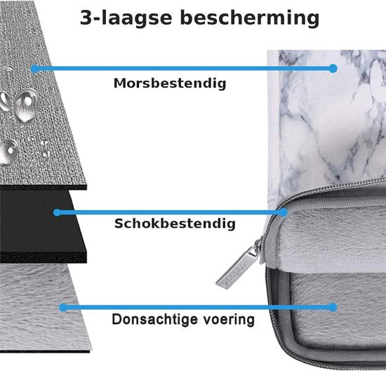 Trendfield 13 Inch Laptop Sleeve for Macbook Air & Pro - Sleeve 13.3 Inch Laptop Sleeve - White Marble