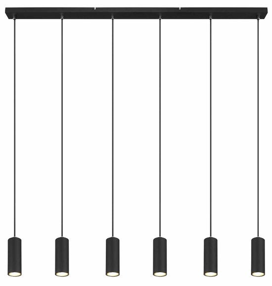 Globo - lampe suspendue - Robby - noir - métal - grande lampe de table pour salle à manger - GU10 - 57911-6HB
