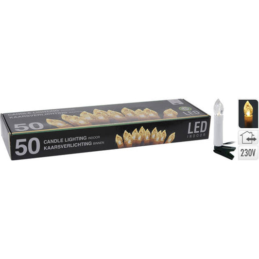 Guirlande de bougies - 50 Led - 12,2 mètres - Crème