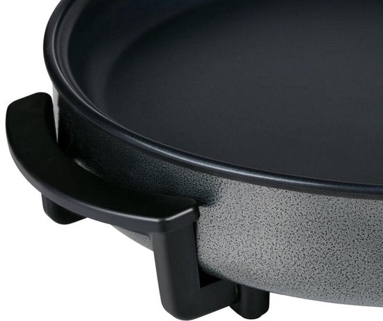 Poêle à frire Alpina - Poêle de fête avec couvercle et thermostat - Revêtement antiadhésif pour la cuisson et le maintien au chaud - Poêle à frire électrique de 1 500 W avec couvercle en verre - Poignées « Cooltouch » - Ø 40 cm