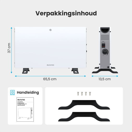 Auronic Convecteur - 2000W - Chauffage électrique - Chambre, Salon ou Maison - Chauffage - Blanc