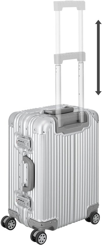 Valise cabine en aluminium tectake® - 36 litres - Double serrure à combinaison TSA à 3 chiffres - 53 cm - Valise cabine à roulettes - Valise de voyage à roulettes