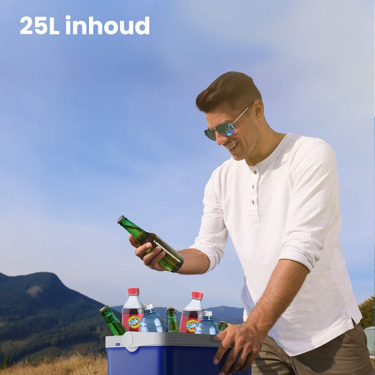 Auronic Glacière électrique - Bleue - 25L - 12V et 240V
