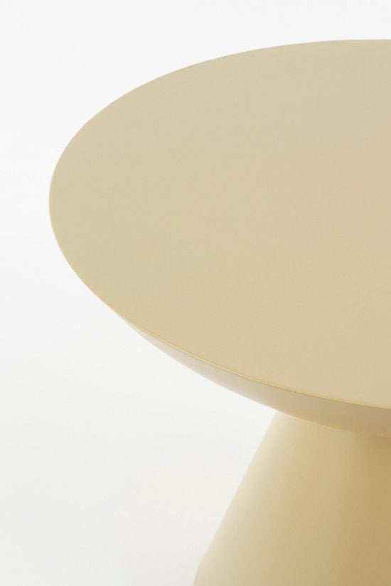Mica Decorations Celise - Table d'appoint avec grand plateau pour l'intérieur - Table basse au design robuste et stable - Taille adaptée au salon - H44 x Ø59 cm - Beige