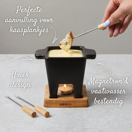 Boska Tapas Fondue set Nero - Set à fondue - pour 175 grammes de fromage - 300 ml