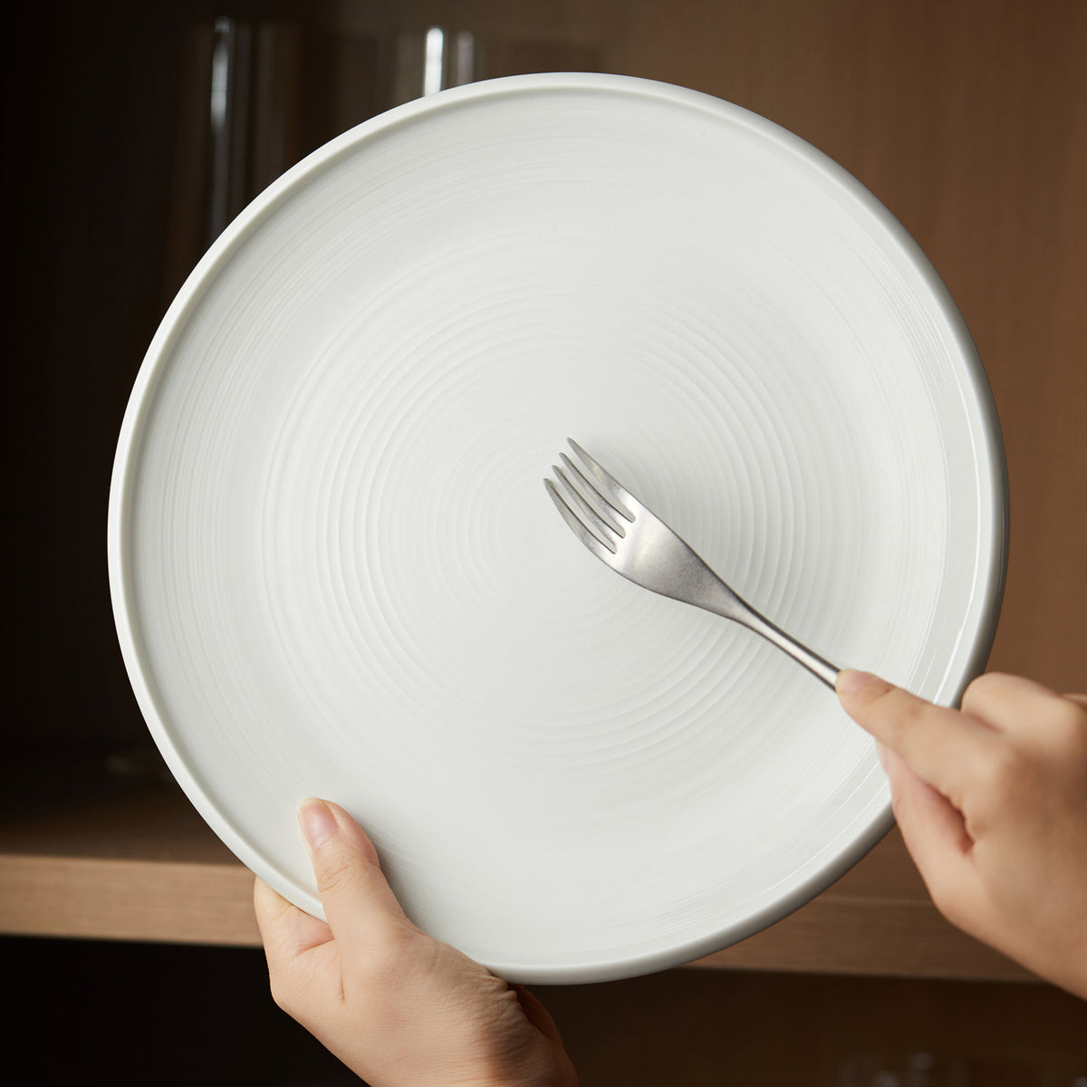 Lot de 6 assiettes plates Jiwoo ZEN - 25 cm (10 pouces) - Blanc
