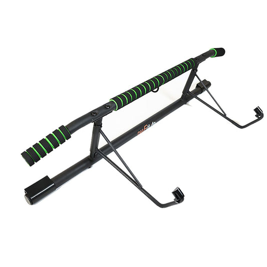 DH FitLife Barre de traction pour porte - Barre de traction sans vis avec Slingtrainer - Noir/Vert - 70-92 cm