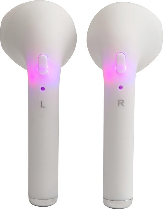 Denver TWE-46 - Earbuds - Wireless - Draadloos Oordopjes - Bluetooth - met oplaad case - handsfree - sporten - headset - In-ear - Bluetooth 5.0 - Wit