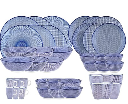 Vaisselle Bjorn Motif Bleu 42 pièces