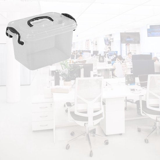 Boîte de rangement BRASQ 6 litres - Lot de 3 - Boîte de rangement en plastique - Transparente - Bac de rangement - Boîte de rangement avec couvercle