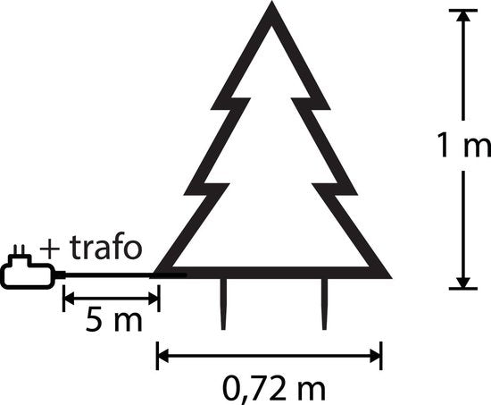 Luca Lighting Garden d'Light Piquet de jardin pour arbre de Noël avec lumières LED blanc chaud - L90 x H100 cm - Métal - Noir