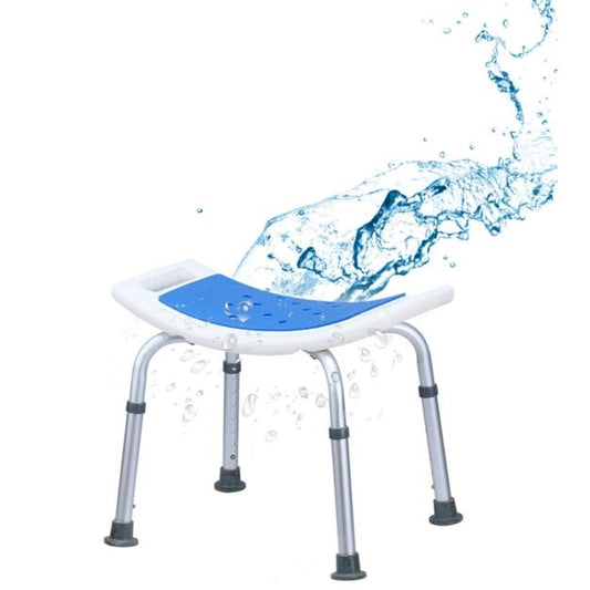 Tabouret de douche EPE doux Siège de douche Hauteur réglable jusqu'à 6 portées Pieds antidérapants Structure robuste en acier inoxydable