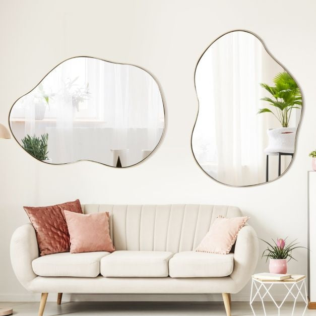 Miroir mural asymétrique Coast - 78 x 56 cm - Or