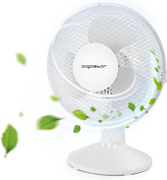 Aigostar Vicki 33JTN - Ventilateur de table - Blanc nacré