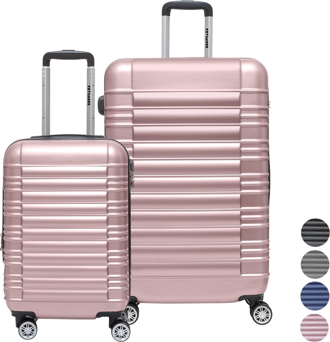 TRVLMORE Set de valises - 2 pièces - 38L (bagage à main) + 110L - Rose Gold