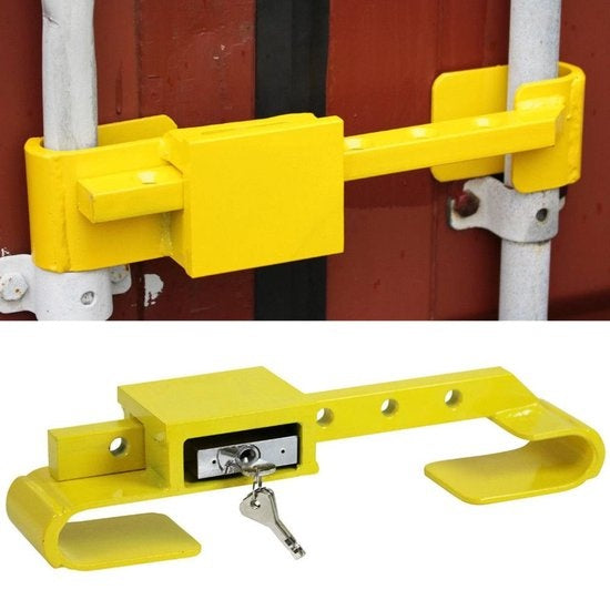 All Ride Container Lock 5KG - Serrure pour conteneur et remorque - réglable de 23 à 43 CM - acier trempé - 3 clés de rechange incluses - jaune