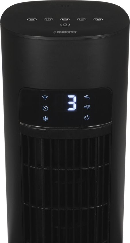 Princess Smart Aircooler – Application et télécommande - Refroidisseur d'air – Réservoir d'eau de 3 L – 3 modes d'oscillation – 60 W – 358670 - Noir