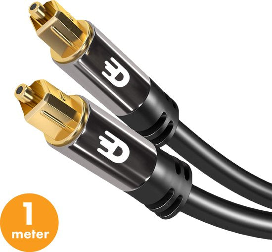 Drivv. Premium Toslink Optical Cable - Câble audio optique - Barre de son - Mâle vers Mâle - 1 mètre - Noir