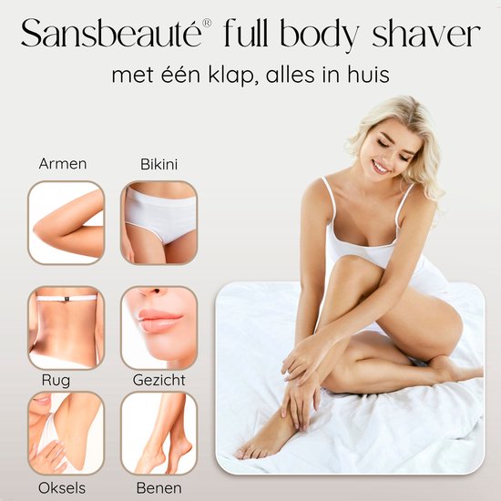 Rasoir 3 en 1 avec écran - Visage - Aisselles - Jambes - Maillot - Sansbeauté® - Rasoir Femme - Epilateur électrique - Epilation visage femme - Tondeuse Femme - Rasoir Bikini - USB Rechargeable